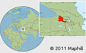 Savanna Style Location Map of Kars