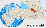 Shaded Relief Location Map of Kars