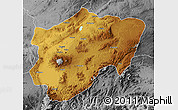 Physical Map of Kayseri, desaturated