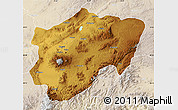 Physical Map of Kayseri, lighten
