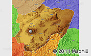 Physical Map of Kayseri, political outside
