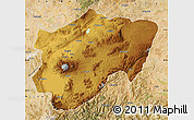 Physical Map of Kayseri, satellite outside