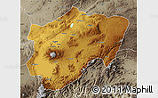 Physical Map of Kayseri, semi-desaturated