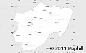 Silver Style Simple Map of Kayseri