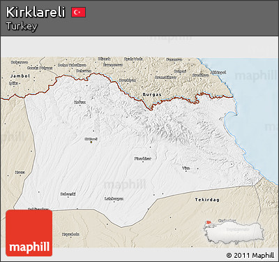 Classic Style 3D Map of Kirklareli