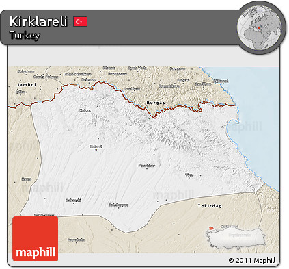 Classic Style 3D Map of Kirklareli