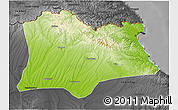 Physical 3D Map of Kirklareli, darken, desaturated