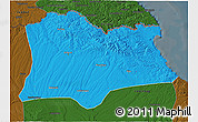 Political 3D Map of Kirklareli, darken