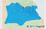 Political 3D Map of Kirklareli, lighten
