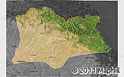 Satellite 3D Map of Kirklareli, darken, desaturated