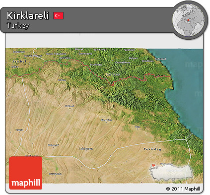Satellite 3D Map of Kirklareli