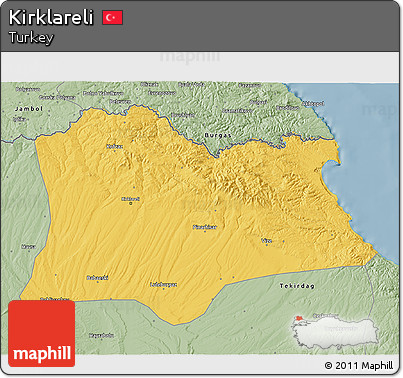 Savanna Style 3D Map of Kirklareli