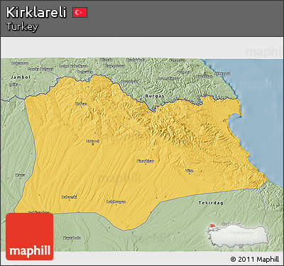 Savanna Style 3D Map of Kirklareli