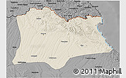 Shaded Relief 3D Map of Kirklareli, darken, desaturated