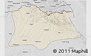 Shaded Relief 3D Map of Kirklareli, desaturated
