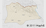Shaded Relief 3D Map of Kirklareli, lighten, desaturated