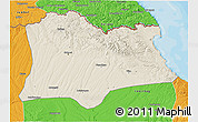 Shaded Relief 3D Map of Kirklareli, political outside