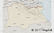 Shaded Relief 3D Map of Kirklareli, semi-desaturated