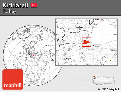 Blank Location Map of Kirklareli