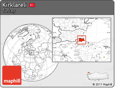 Blank Location Map of Kirklareli