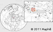 Blank Location Map of Kirklareli, highlighted country, within the entire country
