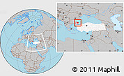 Gray Location Map of Kirklareli, highlighted country, within the entire country