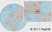 Gray Location Map of Kirklareli, hill shading