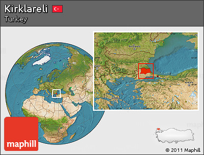Satellite Location Map of Kirklareli