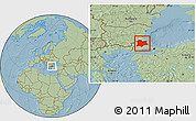 Savanna Style Location Map of Kirklareli, hill shading