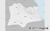 Gray Map of Kirklareli, single color outside