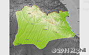 Physical Map of Kirklareli, darken, desaturated