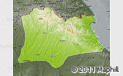 Physical Map of Kirklareli, darken, semi-desaturated