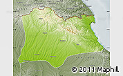 Physical Map of Kirklareli, semi-desaturated