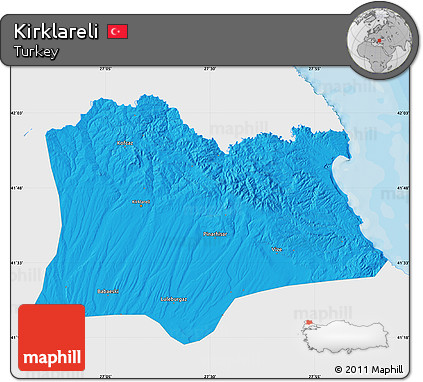 Political Map of Kirklareli, single color outside