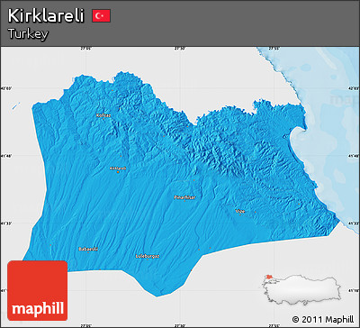 Political Map of Kirklareli, single color outside