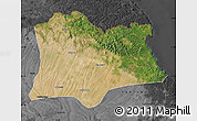 Satellite Map of Kirklareli, darken, desaturated