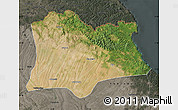 Satellite Map of Kirklareli, darken, semi-desaturated