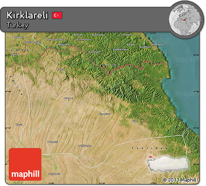 Satellite Map of Kirklareli