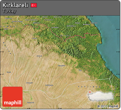 Satellite Map of Kirklareli