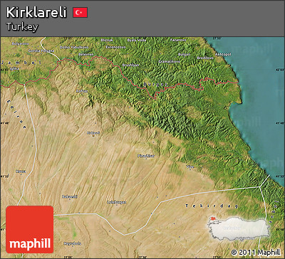 Satellite Map of Kirklareli