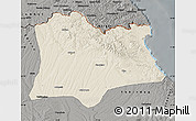 Shaded Relief Map of Kirklareli, darken, semi-desaturated