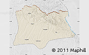 Shaded Relief Map of Kirklareli, lighten, desaturated