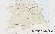 Shaded Relief Map of Kirklareli, lighten