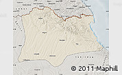 Shaded Relief Map of Kirklareli, semi-desaturated