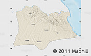 Shaded Relief Map of Kirklareli, single color outside