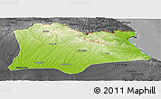 Physical Panoramic Map of Kirklareli, darken, desaturated