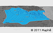 Political Panoramic Map of Kirklareli, darken, desaturated