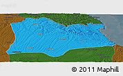 Political Panoramic Map of Kirklareli, darken