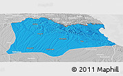 Political Panoramic Map of Kirklareli, lighten, desaturated