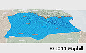 Political Panoramic Map of Kirklareli, lighten, semi-desaturated